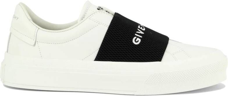 Givenchy Leren Sneakers Zwart Wit Logo Rubber White Dames