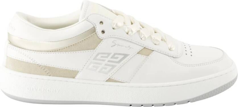 Givenchy Witte Beige Leren Suède Sneakers White Dames