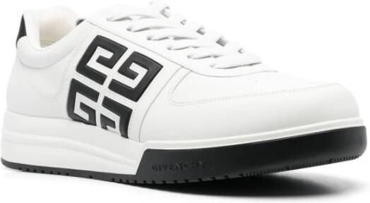 Givenchy Witte lage leren sneakers met 4G-logo White Heren