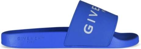 Givenchy Zomerse Stijl Upgrade: Blauwe Logo Slides Blauw Heren