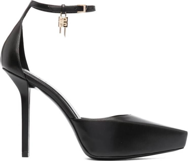 Givenchy Zwarte Kalfsleren Lock Platform Pumps Black Dames