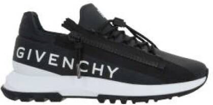 Givenchy Zwarte Leren Lage Sneakers met Logo Print Multicolor Heren