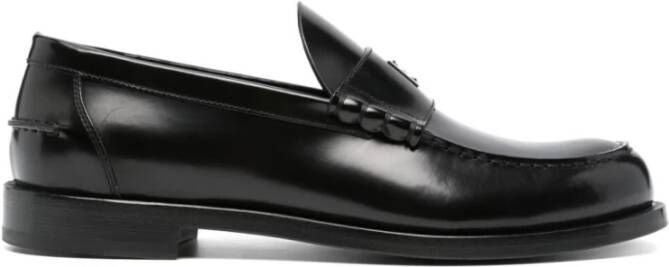 Givenchy Zwarte Leren Loafer met 4G Plaque Black Heren