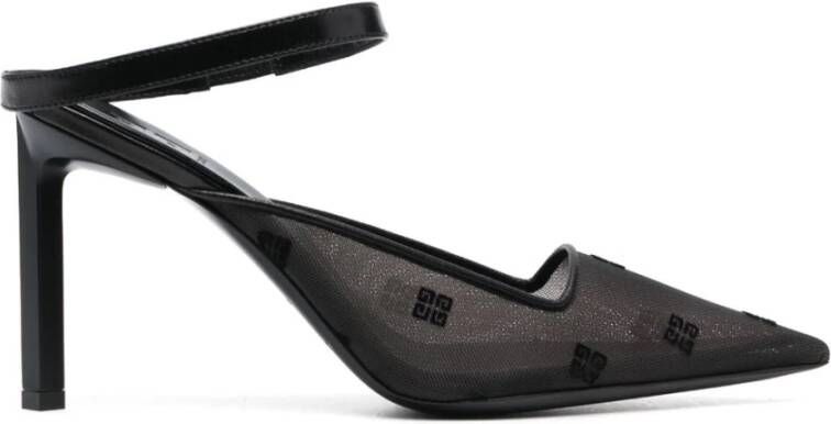 Givenchy Zwarte Logo-Geborduurde Sandalen Black Dames