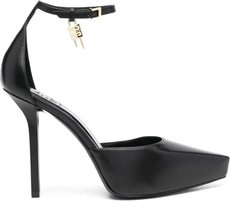 Givenchy Zwarte Kalfsleren Lock Platform Pumps Black Dames