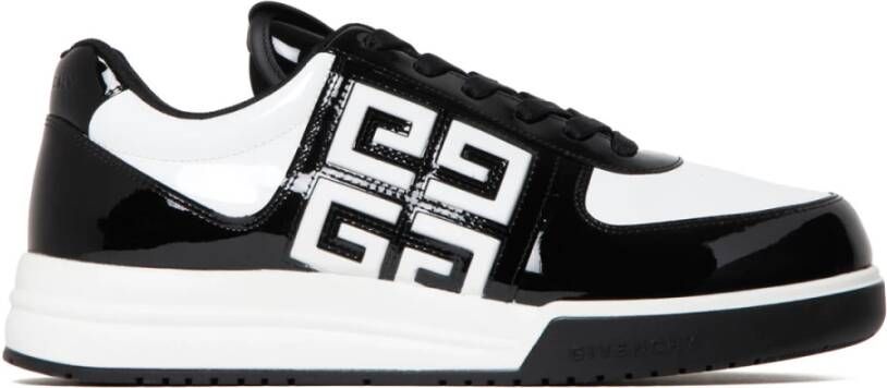 Givenchy Zwarte 4G Geëmbosseerde Leren Sneakers Zwart Heren