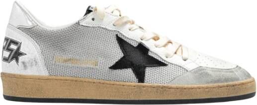 Golden Goose Grijze Sneakers met Net Bovenwerk en Gelamineerde Hak Gray Heren