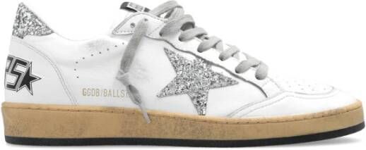 Golden Goose Witte Ballstar Sneakers met Glitter Ster en Hak White Dames