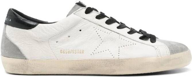 Golden Goose Beige Veterschoen met Geperforeerd Logo White Heren