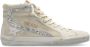 Golden Goose Beige Zilver Suède Hoge Sneakers Beige Dames - Thumbnail 1