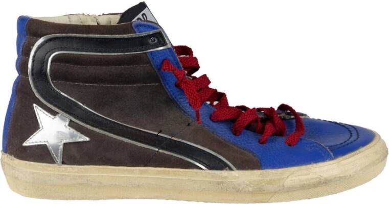 Golden Goose Blauw en Zwart Leren Sneakers Multicolor Dames