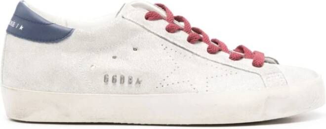 Golden Goose Blauw Zilveren Gelamineerde Superstar Sneakers White Dames