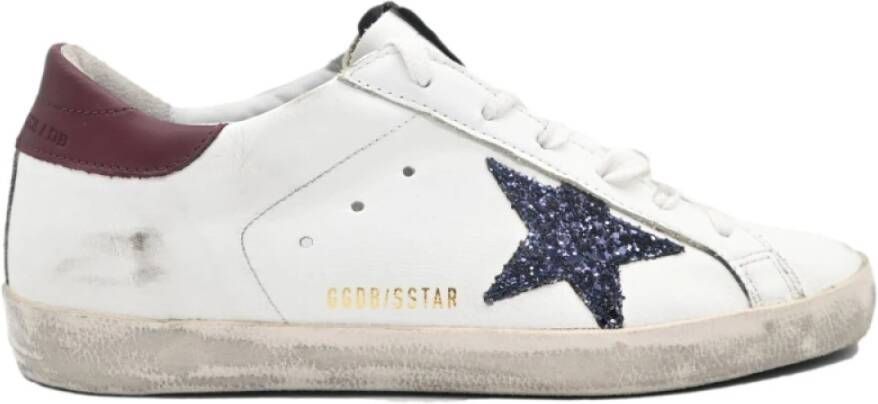 Golden Goose Blauwe Glitterster Sneakers White Dames