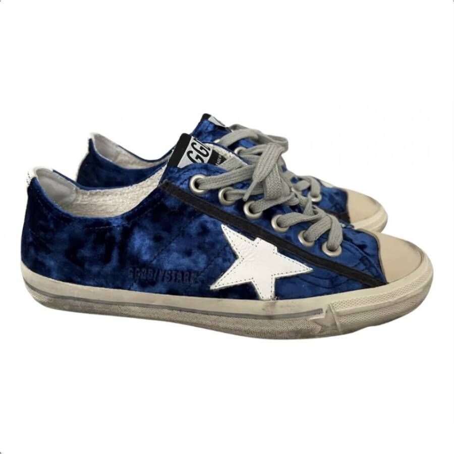 Golden Goose Blauwe Leren Sneaker Upgrade Blue Heren