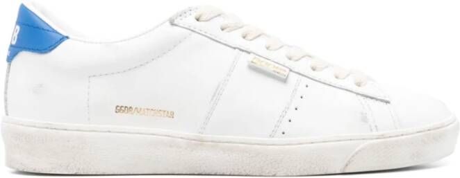 Golden Goose Blauwe Sneakers van Distressed Leer met Logo Blue Heren