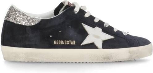 Golden Goose Blauwe Suède Sneakers met Sterdetail Blue Dames