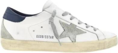 Golden Goose Blauwe Super-Star Sneakers Handgemaakt in Italië White Heren