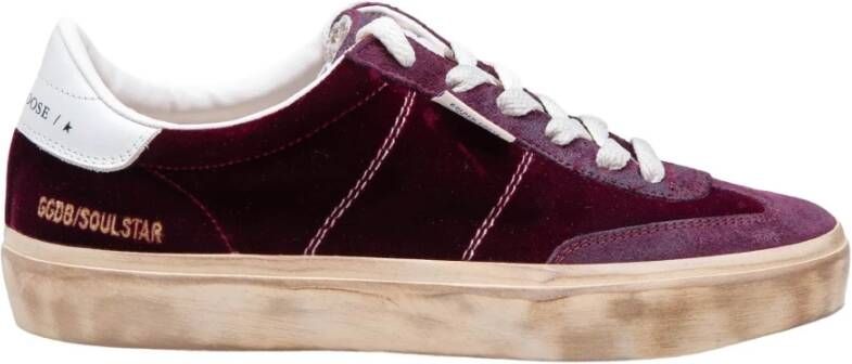 Golden Goose Bordeaux Fluweel Sneakers Ronde Neus Purple Dames