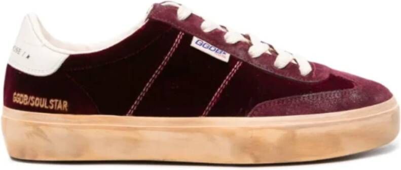 Golden Goose Bordeaux Velvet Sneakers Soul-Star Model Red Dames