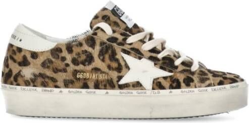 Golden Goose Bruine Leren Sneakers met Sterpatroon Brown Dames