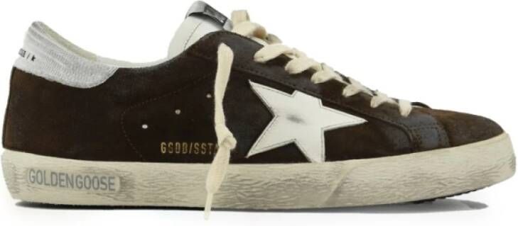 Golden Goose Bruine Leren Sneakers met Witte Details Brown Heren