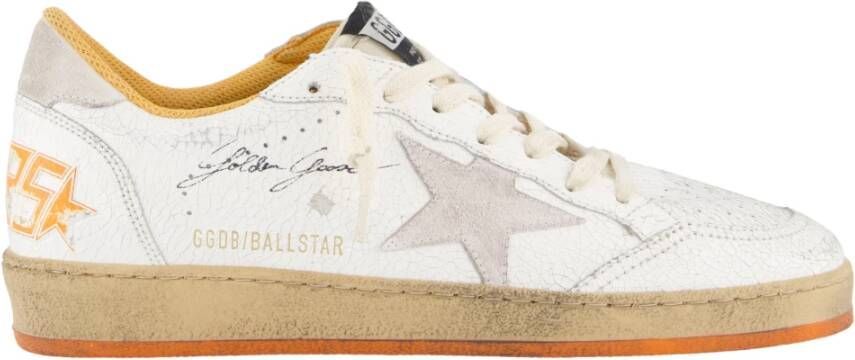 Golden Goose Sneakers met gebarsten bovenwerk en suède ster White Heren