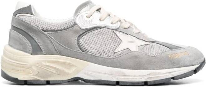 Golden Goose Hardlopende Vader Net Bovenwerk Suède Neus en Spoorleer Ster Gray