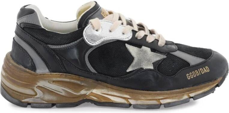 Golden Goose Dad-Star Sneakers van Mesh en Nappaleer Black Heren