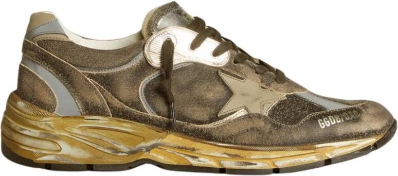 Golden Goose Dad-Star Zwart Zilver Khaki Sneakers Gray Heren