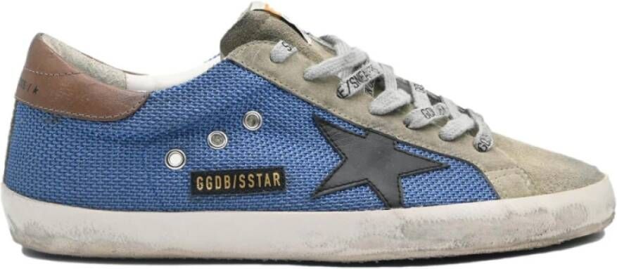 Golden Goose Denim Blue Taupe Grey Superstar Sneakers Blue Heren