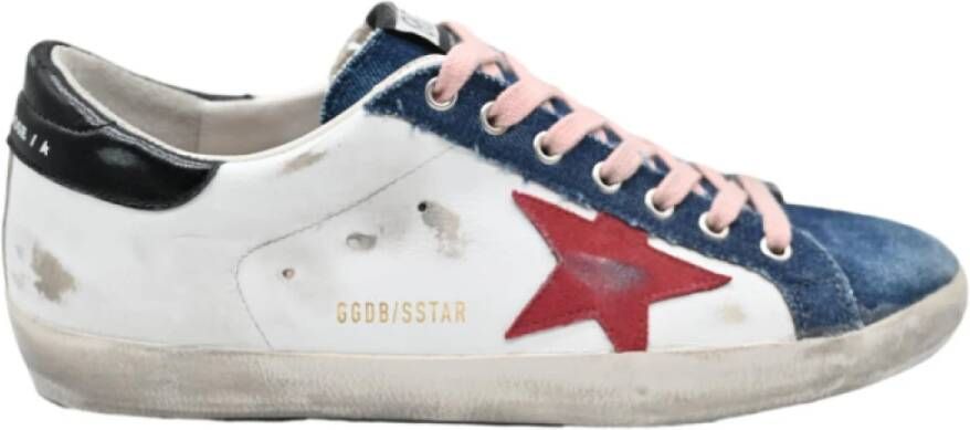 Golden Goose Denim White Dark Blue Sneakers Multicolor Dames