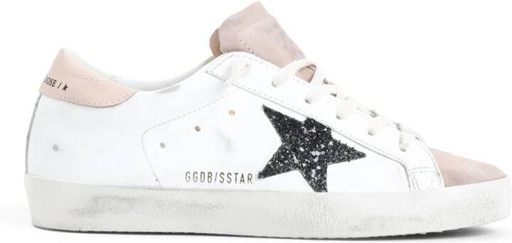 Golden Goose Donkerblauwe Super Star Glitter Schoenen White Dames