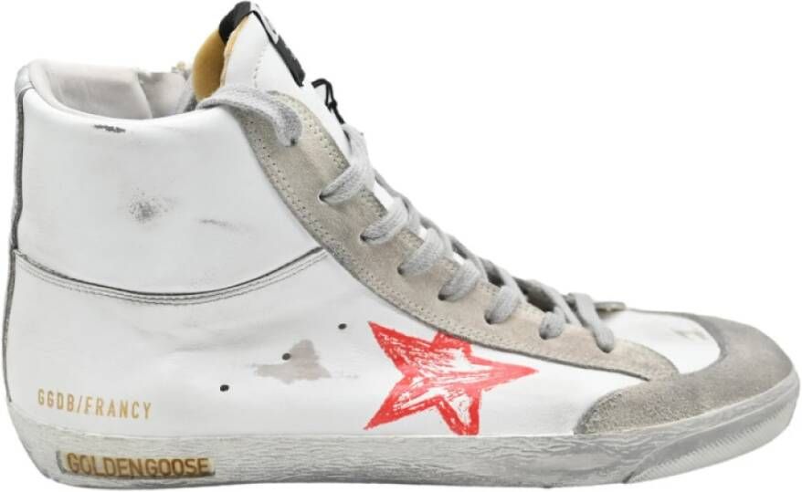 Golden Goose Francy White Red Blue Silver Sneakers Gray Heren