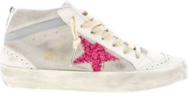 Golden Goose Fuchsia Glitter Mid Star Sneakers Gray Dames