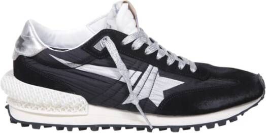 Golden Goose Zwarte Stof Suède Hardloop Marathon Sneakers Black Heren