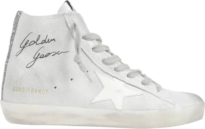 Golden Goose Gelamineerd Suède Ster Glitter Leren Sneakers White Dames