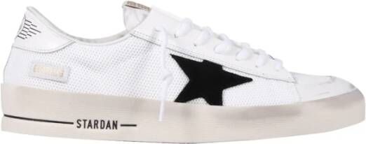 Golden Goose Witte mesh homme met zwarte suède ster White Heren