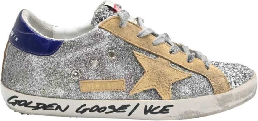 Golden Goose Glitter Camouflage Sneakers Gray Dames