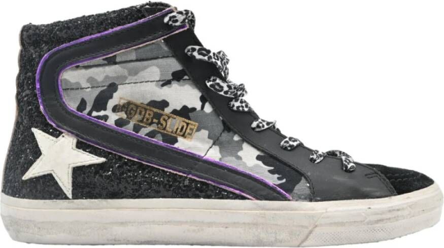 Golden Goose Glitter Camouflage Sneakers Gray Dames