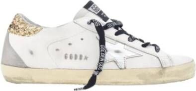 Golden Goose Glitter Heel Super-Star Witte Sneakers White Dames