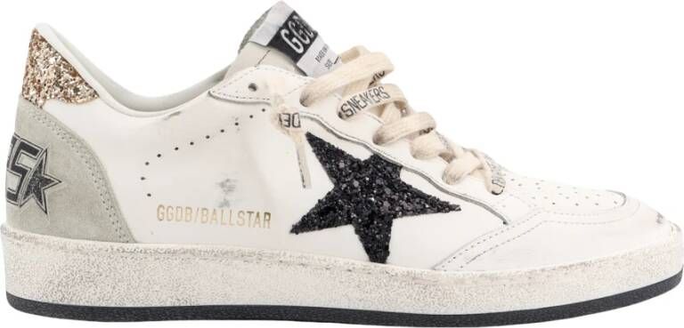 Golden Goose Glitter Leren Sneakers met Sterdetail White Dames