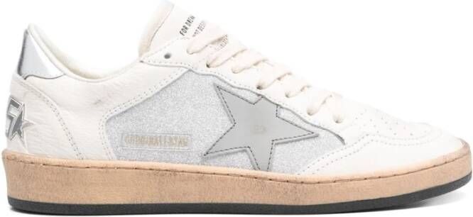 Golden Goose Glitter Leren Ster Hak Schoenen Beige Dames