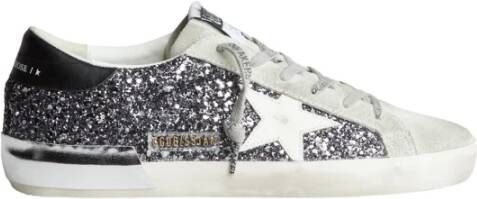 Golden Goose Grijze Glitter Super-Star Sneakers Gray Dames