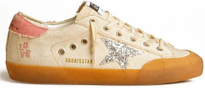 Golden Goose Glitter Star Canvas Sneakers Beige Dames