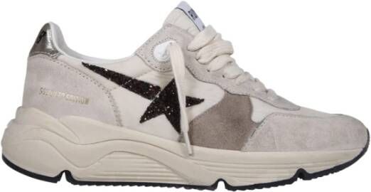 Golden Goose Glitter Canvas Sneaker Cream Pearl Chicory Coffee Platinum Beige Dames