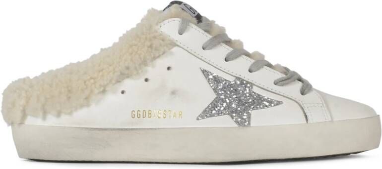 Golden Goose Glitter Star Leren Muiltjes White Dames