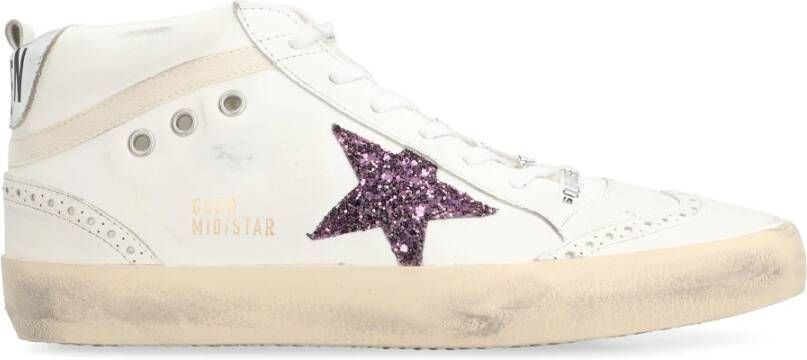 Golden Goose Glitter Star Mid-Top Sneakers White Dames