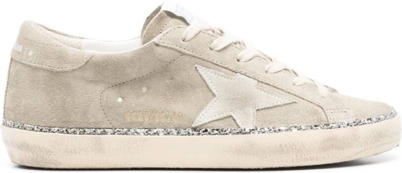 Golden Goose Glitter Star Suede Klassieke Sneakers Beige Dames