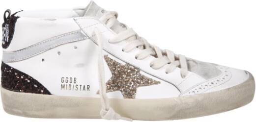 Golden Goose Glitter Ster Leren Hak en Golf White Dames