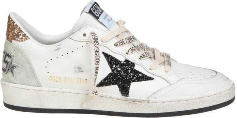 Golden Goose Glitter Ster Leren Sneakers Vintage Stijl White Dames